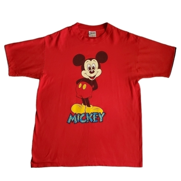 Vintage Mickey Mouse Red Unisex T-Shirt Size XL - Picture 1 of 7
